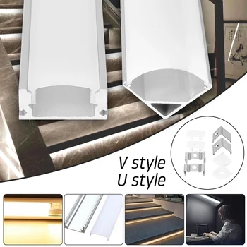 

Led Rigid Strip Light Aluminum Slot Holder End Lighting Accessory U / V-shaped Channel for LED Light Bar