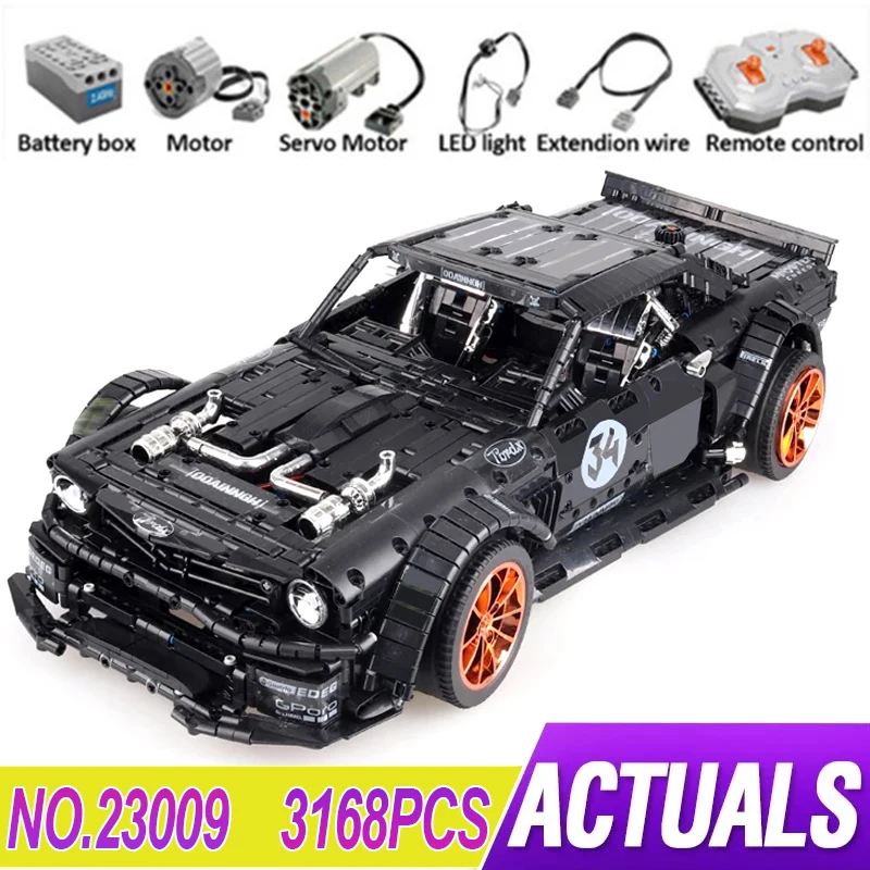 

Новинка 23009, гоночный автомобиль Ford Mustang Hoonicorn 1965, строительные блоки, Детские кубики, Обучающие игрушки, подарки