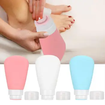 

3pcs Travel Portable Silicone Shower Gel Lotion Empty Bottle Refillable Shampoo Squeeze Container Cosmetic Liquid Storage