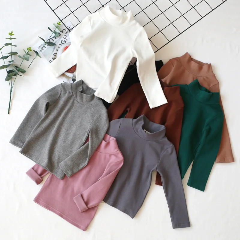 

HITOMAGIC 2019 New Girls Clothes Kids Tops Shirts With Long Sleeve Warm Cotton Autumn Winter Children Blouse For Boys 2T-8T