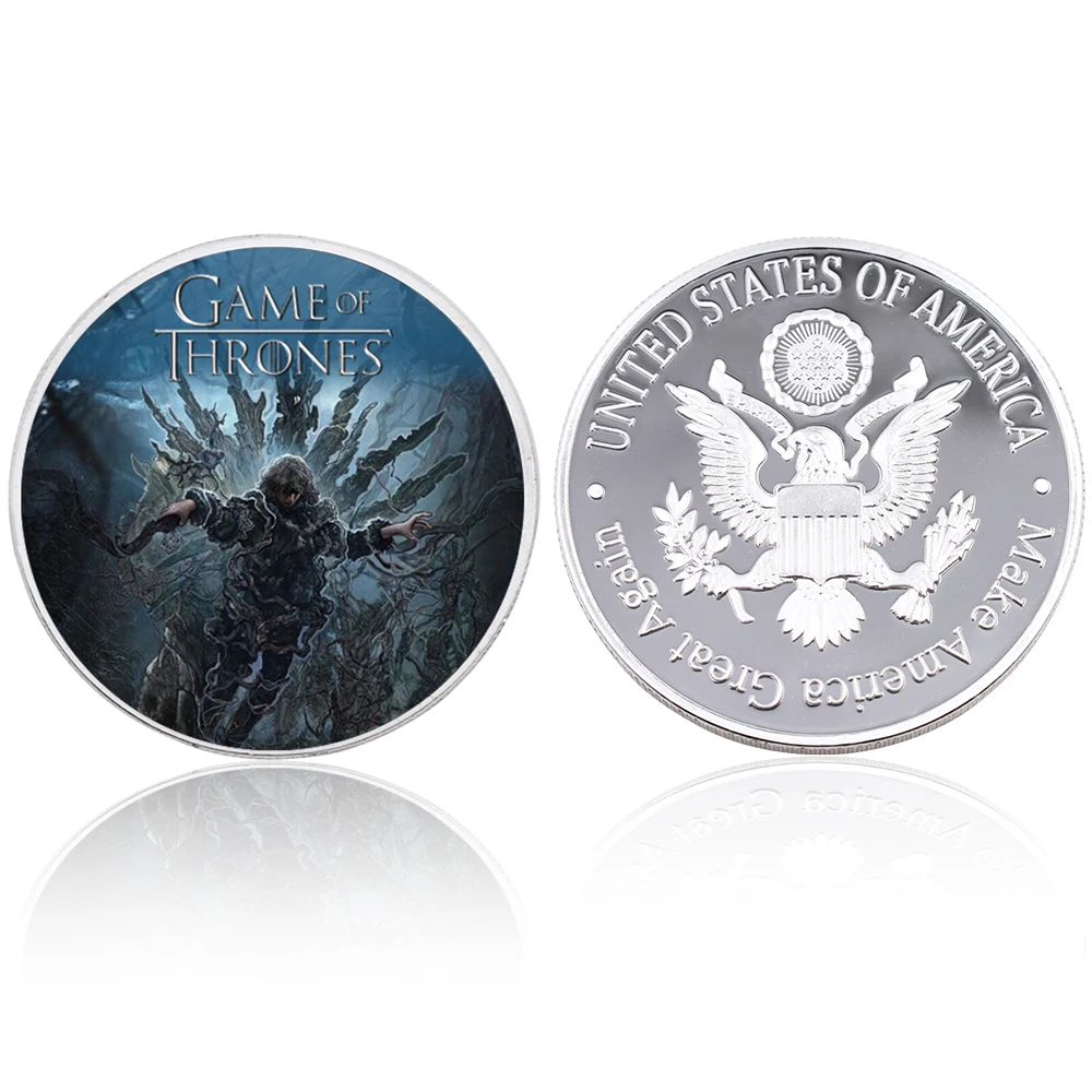 Игра престолов памятные сувениры подарки 999,9 посеребренные металлические монеты художественные украшения коллекции - Цвет: style 3