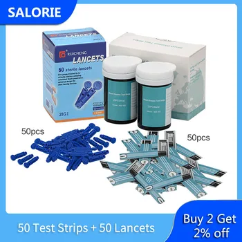 

50PCS Blood Glucose Meter Test Strips and Lancets for Blood Testing Medical Diabetes Tester Diabetic Test Strips Health Care