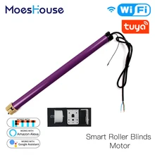 35 мм умные трубчатые рулонные жалюзи мотор умный дом автоматизация встроенный чип Tuya приложение дистанционное управление работа с Alexa Google Home