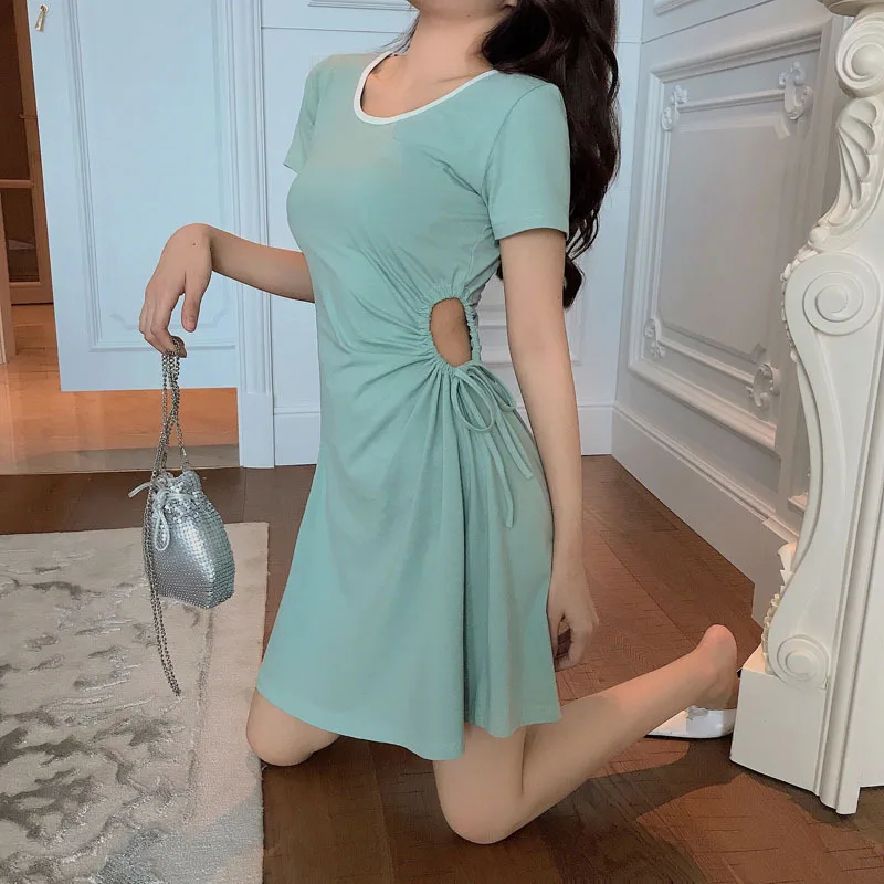

Photo Shoot Net Price ~ Careful Machine-Leakage Waist Drawstring Goddess-Dress