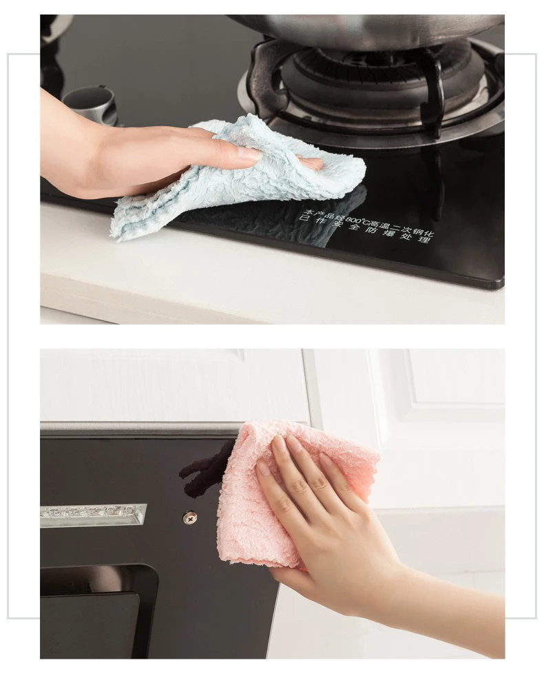 5 шт. бытовой Супер Абсорбирующая ткань для чистки тряпка для автомобилей кухонное полотенце из микрофибры кухонные мойки тряпки для уборки