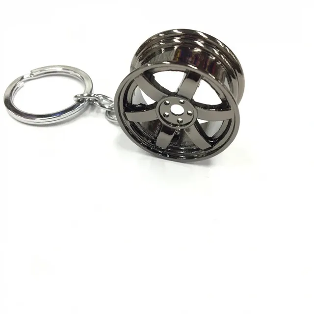 Wheel Hub Key Chain Zinc Alloy Tire Styling Car Key Ring Auto Modification Parts Keyring For BMW Audi Benz Volkswagen SEAT Ford black2