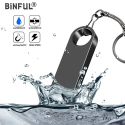 BiNFUL – clé USB 2.0 en métal étanche, support à mémoire de 4GB 8GB 16GB 64GB 128GB 32GB, lecteur Flash de musique, périphériques de stockage, disque U 