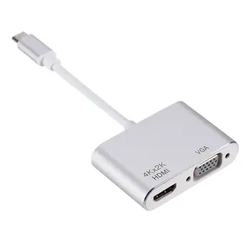 

Type C HDMI Converter Support 4k USB-C To VGA Port Adapter Hub HDMI Adapter HUB For Laptop Tele