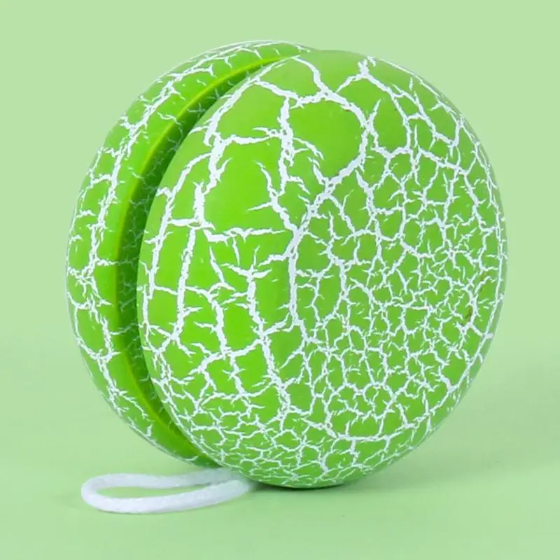 Классическая Игрушка Дерево Crackle yoyo с дерзким хлопчатобумажной веревкой изысканный пальцы цикл мяч подарок для детей память