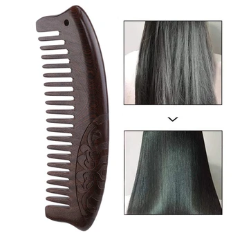 

New 1pcs High Quality Natural Sandal Wood Comb hairbrush Wide Tooth No-Static SPA Massage Hair Brush Health Wooden Comb Massager
