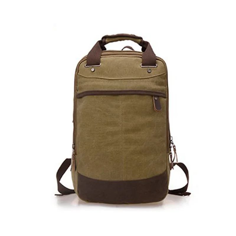 Холщовый Рюкзак для ноутбука, рюкзак для путешествий, компьютера, ноутбука, школьная сумка для мужчин и женщин, уличные спортивные сумки - Color: khaki