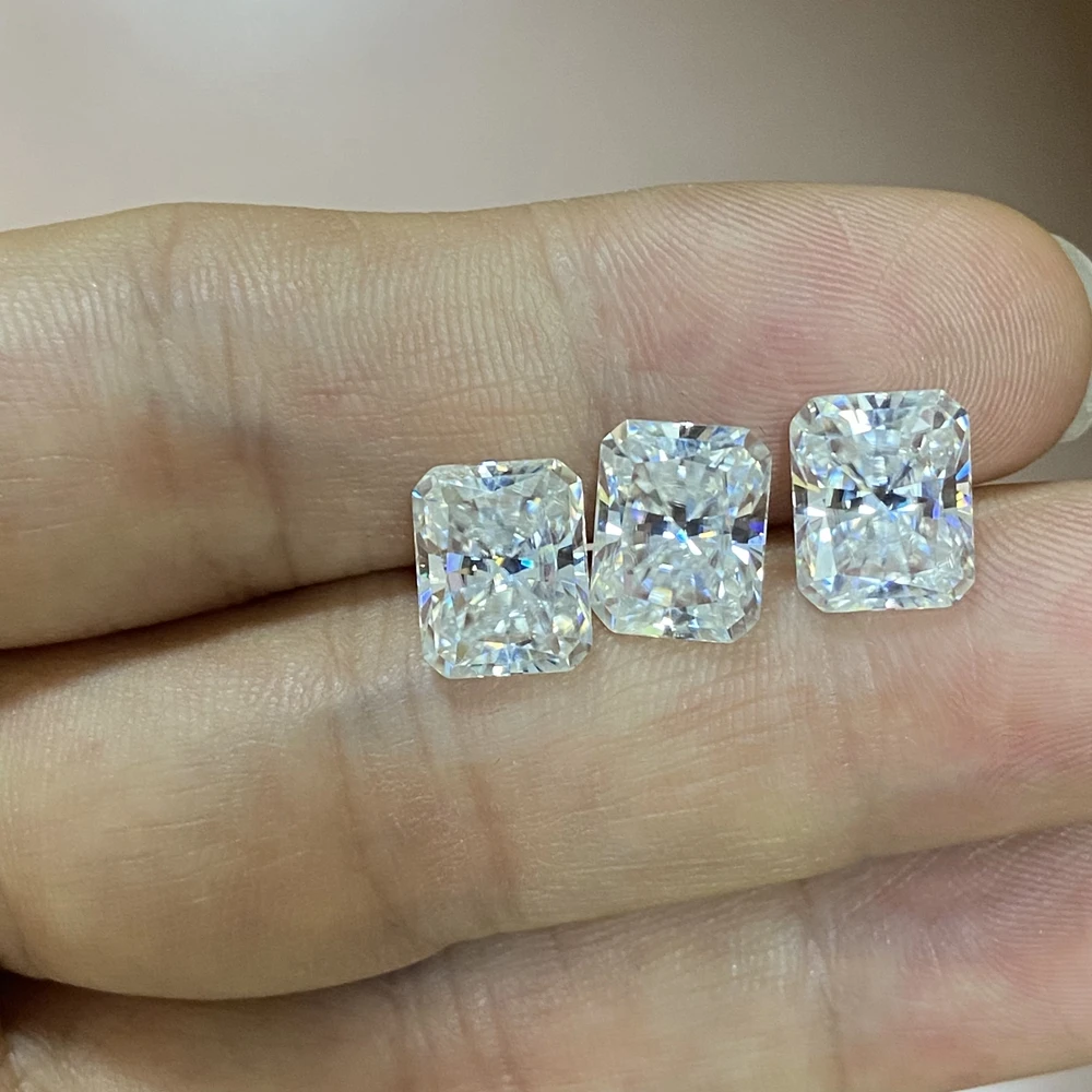 GRA Radiant Cut GH Moissanite Diamond VVS1 9x11mm 5 Carats White Color Loose Gemstone
