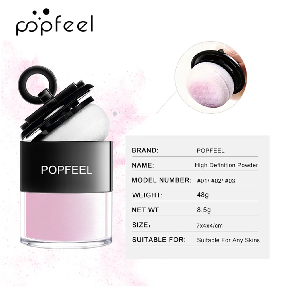 POPFEEL, 3 цвета, контроль жирности, пудра для лица, матовая пудра для лица, основа высокого разрешения, Праймер, стойкий макияж, консилер, макияж