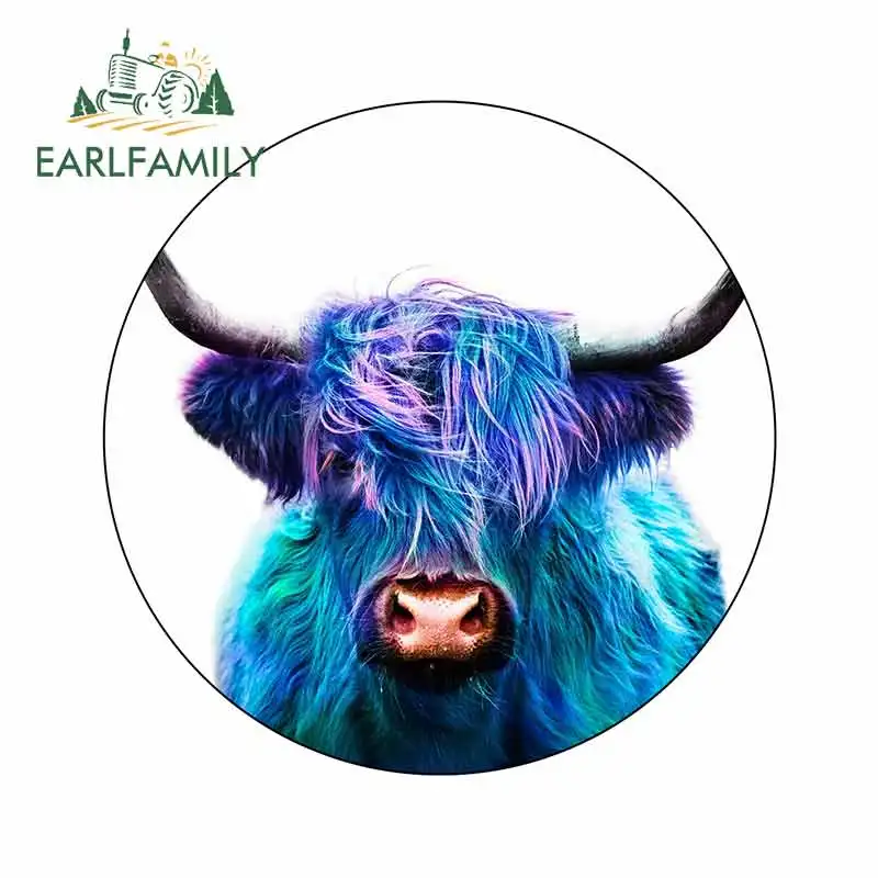 EARLFAMILY 13cm x for Blue Pop Art Highland Cow Animal Cool Gift Motorcycle Car Decals Bumper Window Vinyl Sticker | Автомобили и