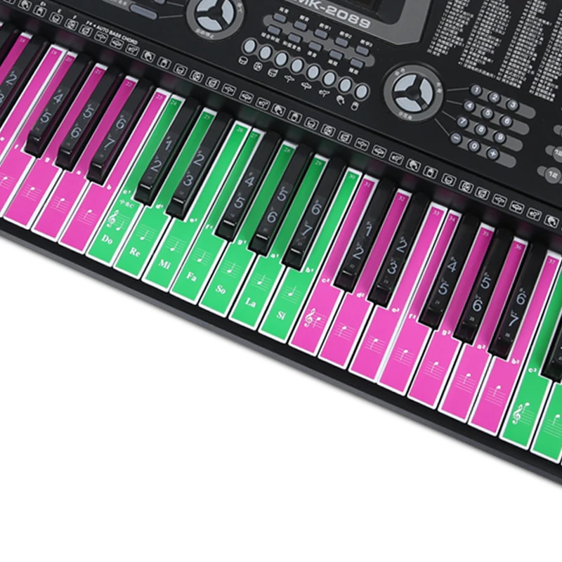 88keys piano stickers Assist novice beginners to learn piano tools Can be used repeatedly Rectangular piano key note sticker