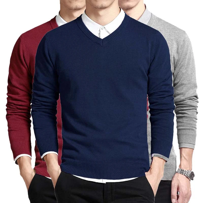 Новинка, Осенний хлопковый свитер, мужская одежда с длинным рукавом, пуловеры, верхняя одежда, мужские свитера, однотонная брендовая одежда, свитер J689