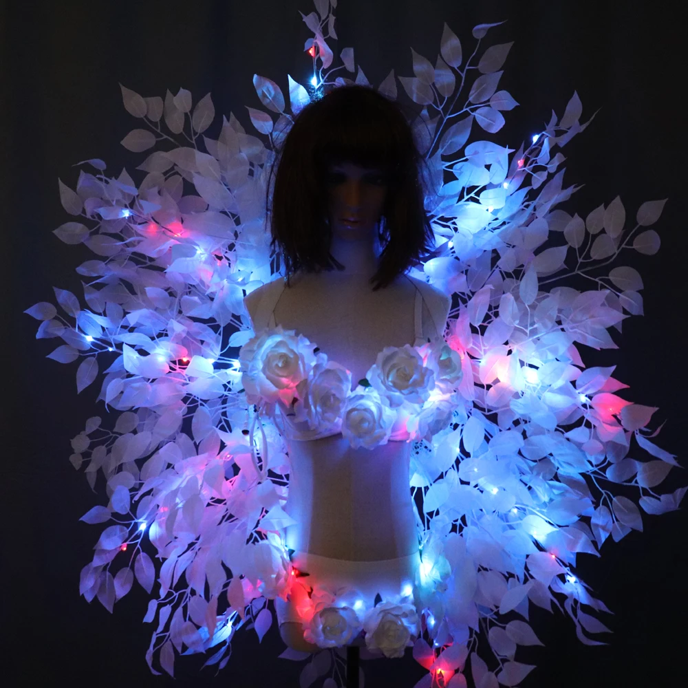 Fashion Luminous Sexy Lady Clothing Led Bra and Girdle For Night Club luminous Women Suit | Дом и сад