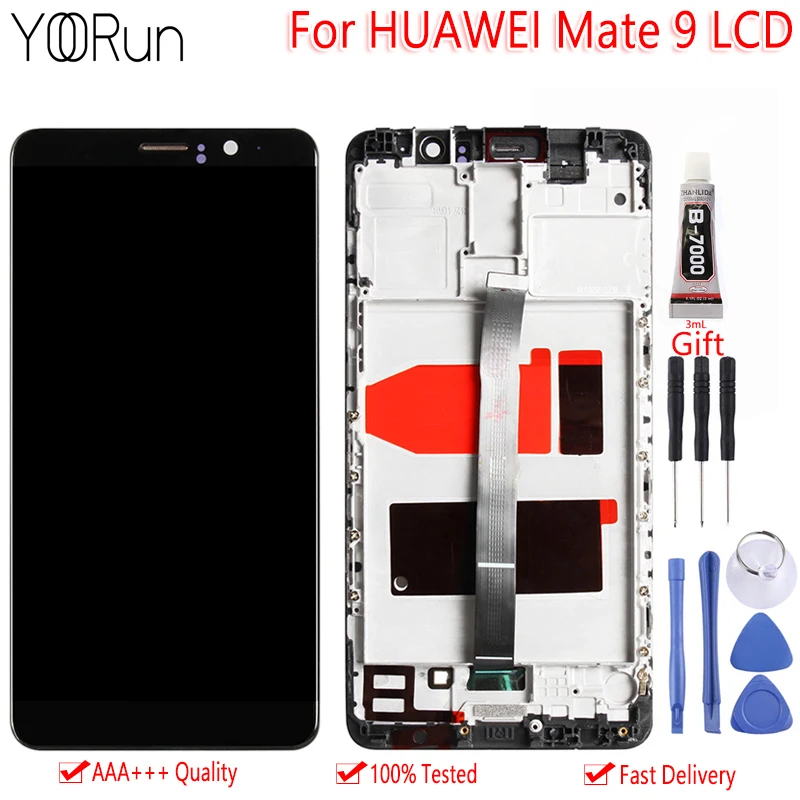 

5.9" For Huawei Mate 9 MHA L09 L29 LCD Display Touch Screen Digitizer Assembly With Frame Free Tools For Huawei Mate 9 Display