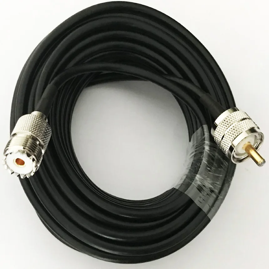 Câble Pigtail Coaxial RG58 Avec Connecteurs Angle - Femelle SO239 Vers Mâle PL259 - Pour Antennes Radio UHF
