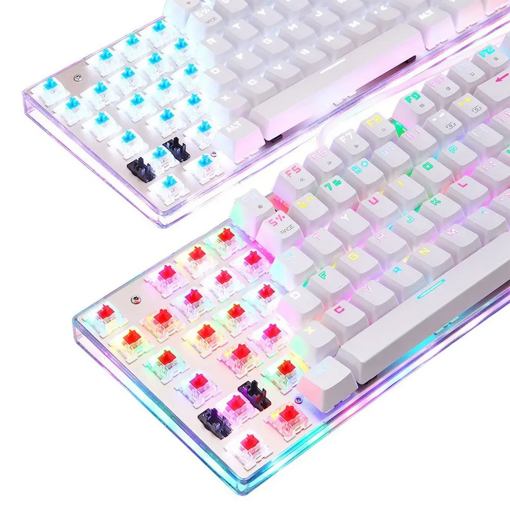 K87S механическая клавиатура Проводная игровая RGB микс с подсветкой 87 клавиш для