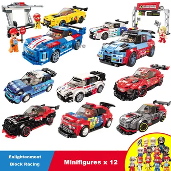 

ENLIGHTEN Building Blocks Sets City Car Run Speed Champion Racing Car Racer Model Kids Boy Toys 4201-4204