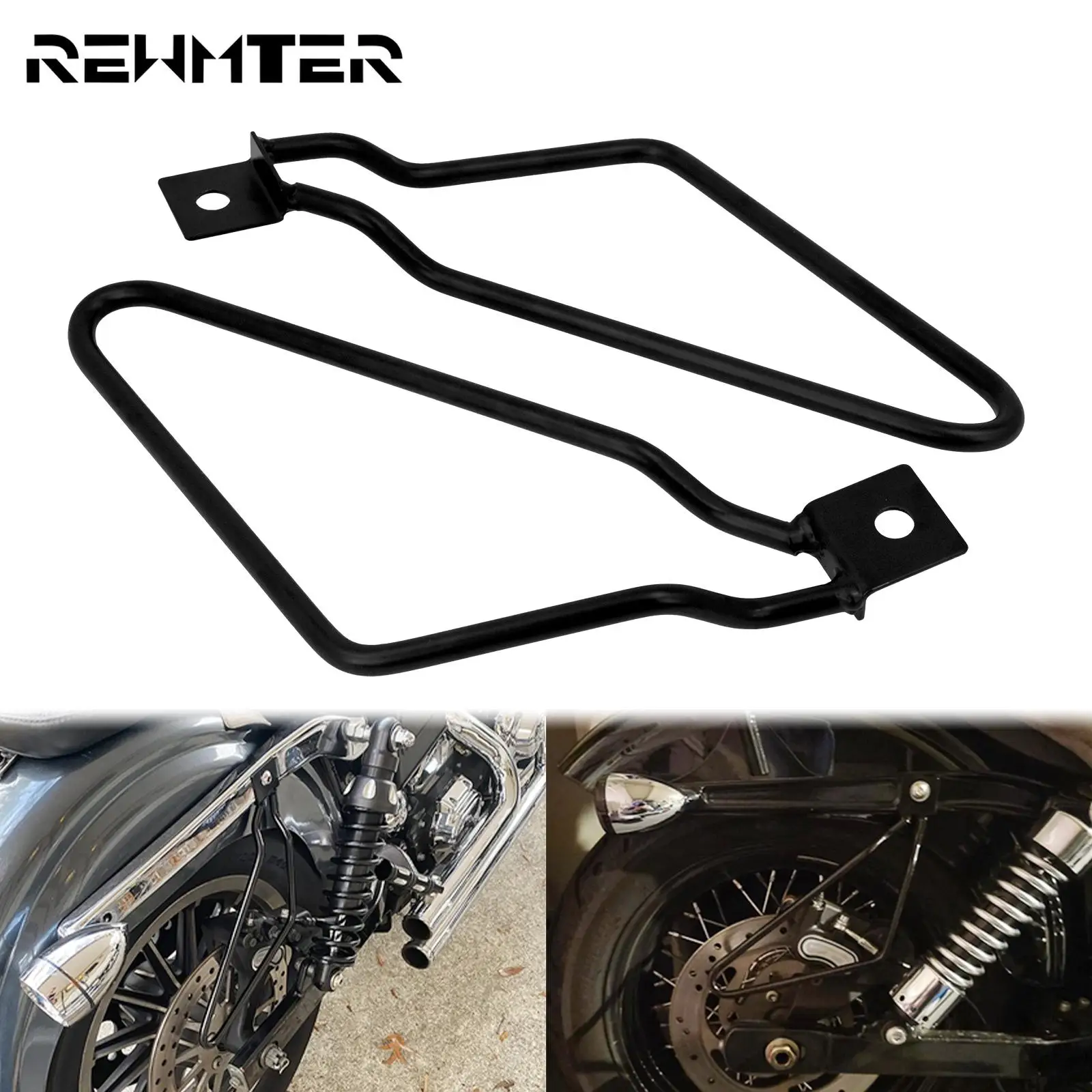 Barre Di Supporto Per Staffa Per Borsa Da Sella Per Moto Staffe Di Montaggio Nere Per Harley Sportster 883 Ferro Xl883N Dyna Fat Bob Fxdf Low Rider