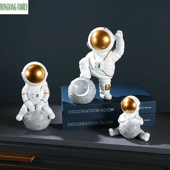 

Home Decor Cosmonaut Sculpture Space Astronaut Statue Nordic Creative TV Cabinet Room Figures Figurines Desktop Miniatures Model
