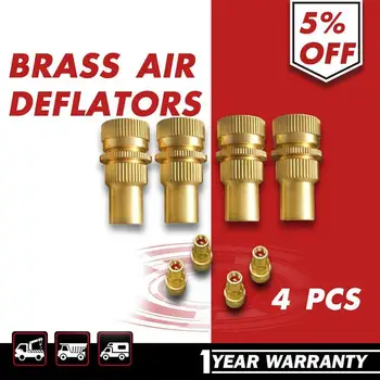 

4Pcs Universal Offroad Brass Car Tire Deflators Accessories Kit Automatic 6-30 PSI Auto Tyre Adjustable Bleeder Set Valve