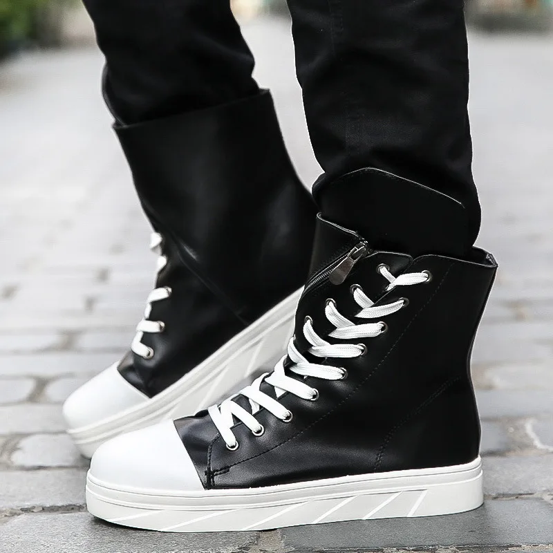 

Autumn New Style Leather Boot Combat Boots Men's Special Forces England Martin Boots Men's Hight-top Locomotive Desert Military