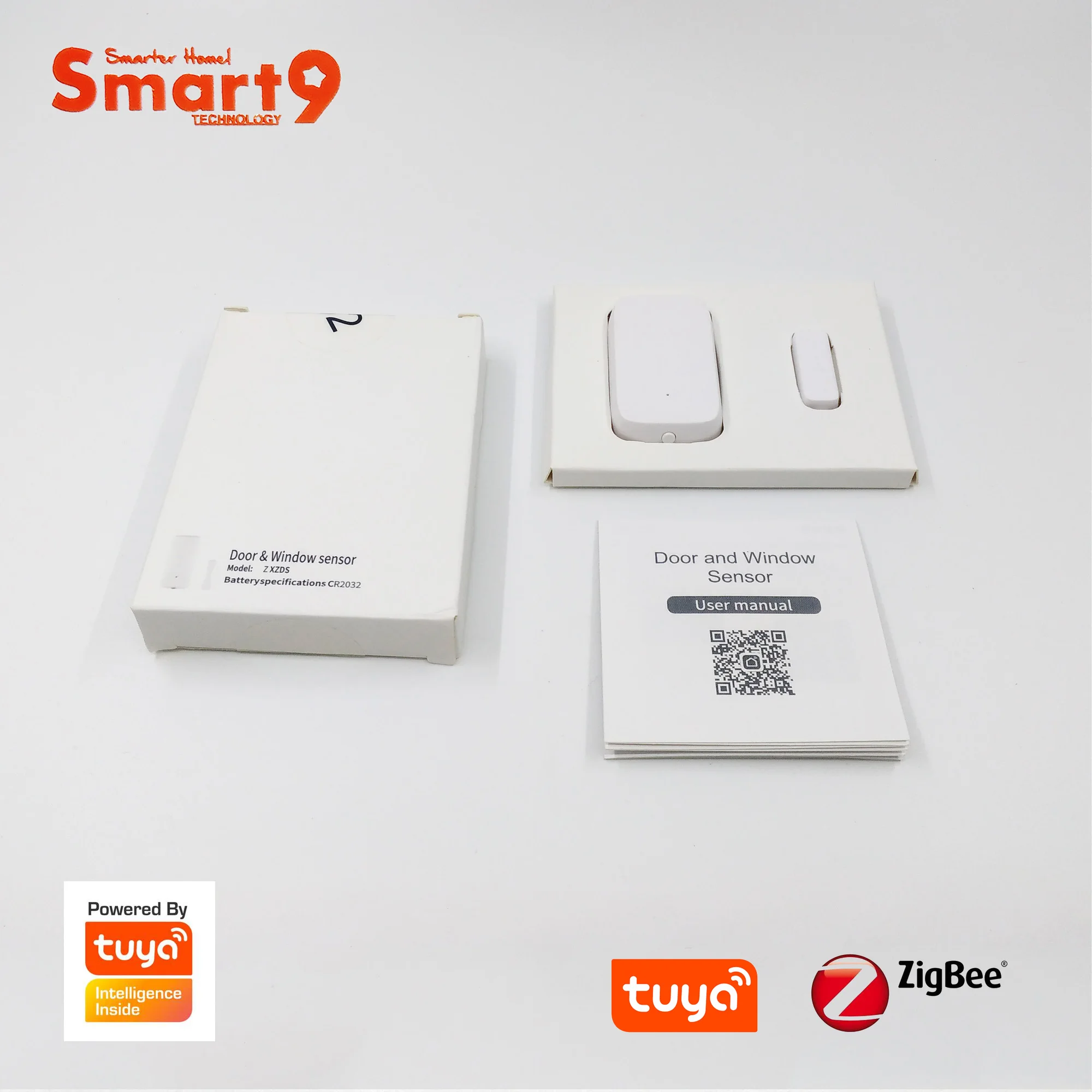 Датчик Контакта для окон и дверей Smart9 ZigBee работает с TuYa Hub дистанционным