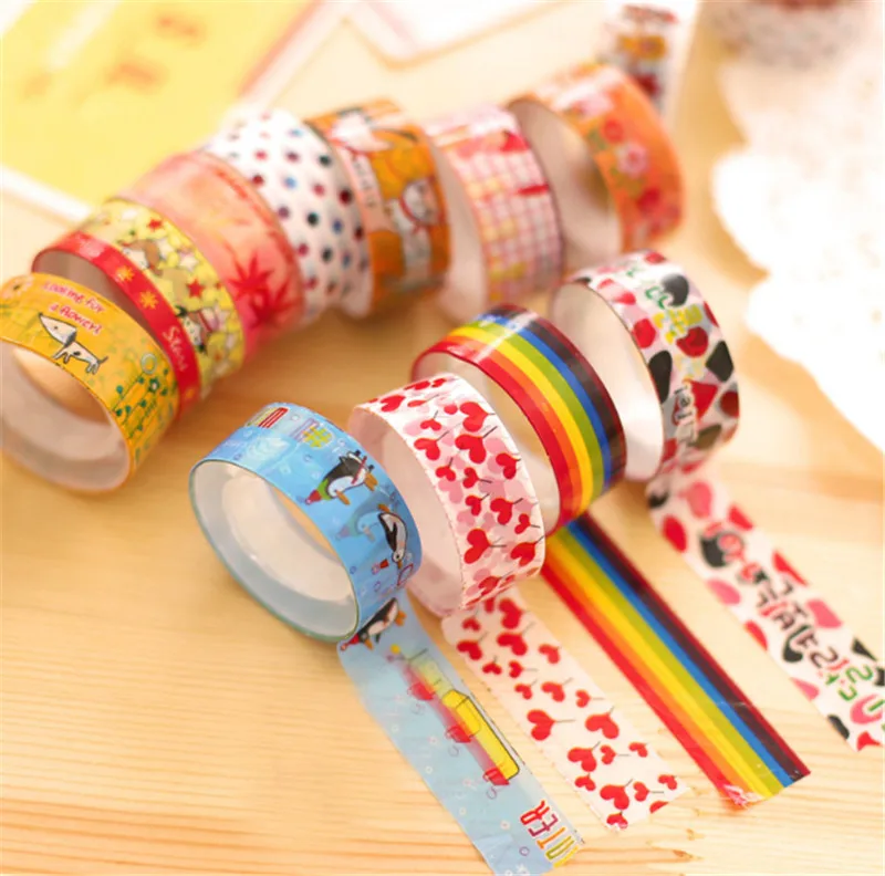 2 PCS/Lot Mini Color Tapes DIY Decorative Adhesive Tape Sticker Cartoon Diary Lace Tape Office Stationery Gift