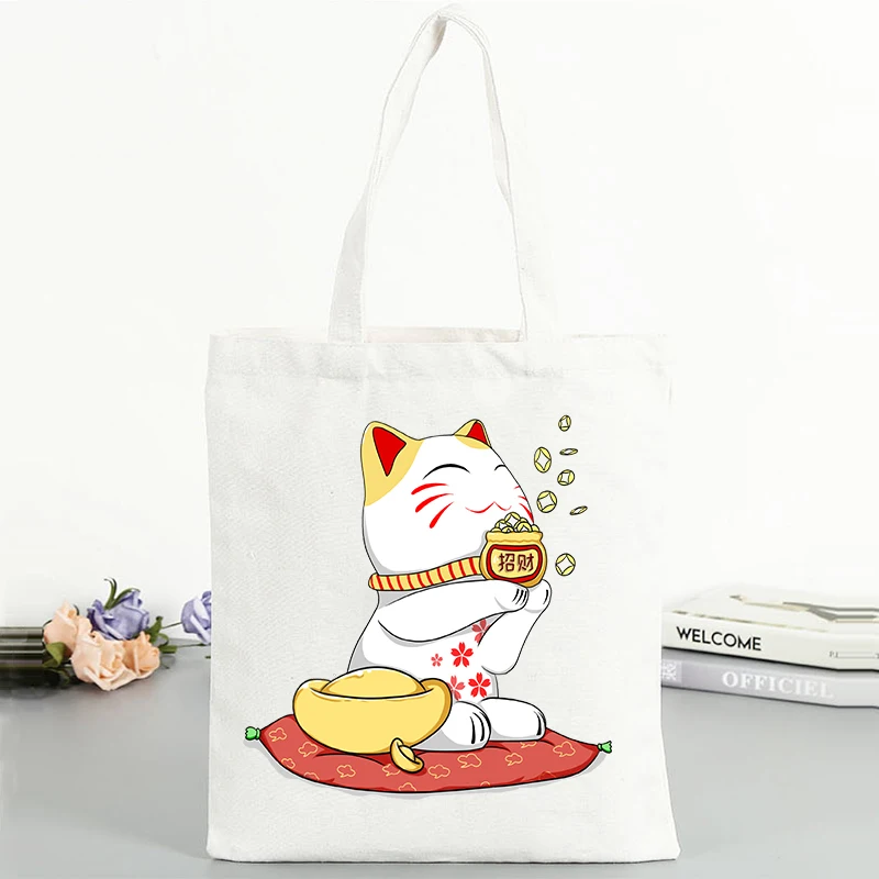 

Women Student Cotton Fashion Tote Eco Shopping Shoulder Bag Large Capacity Canvas Purse Durable Custom White Zipper Handbag
