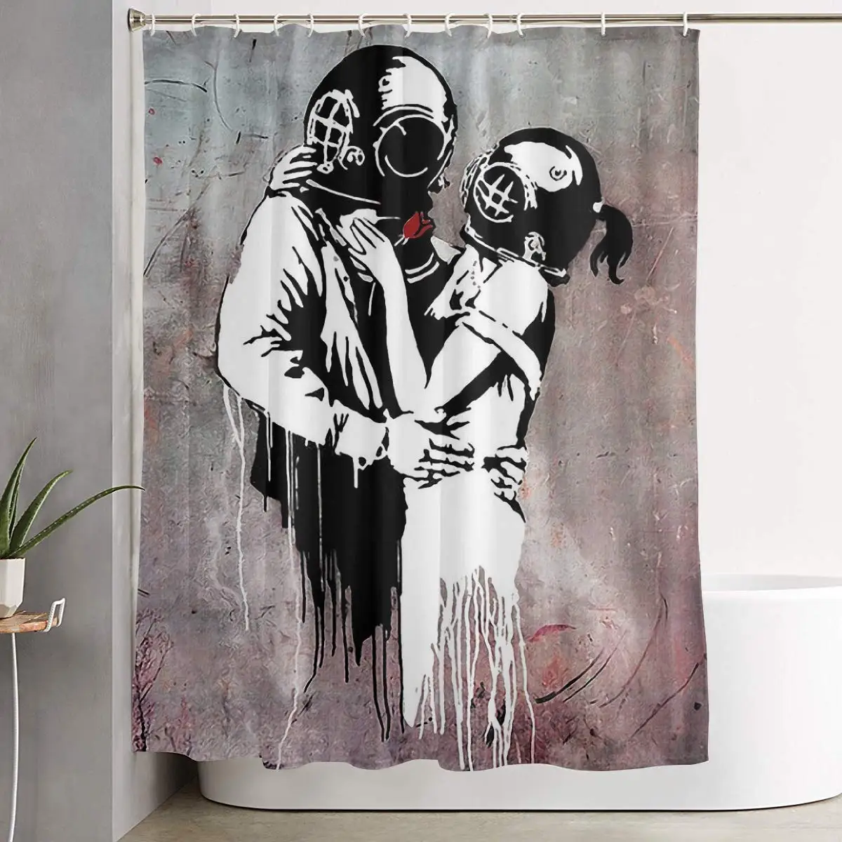 

Banksy Series Bath Curtain Decorations Shower Curtains with Hooks