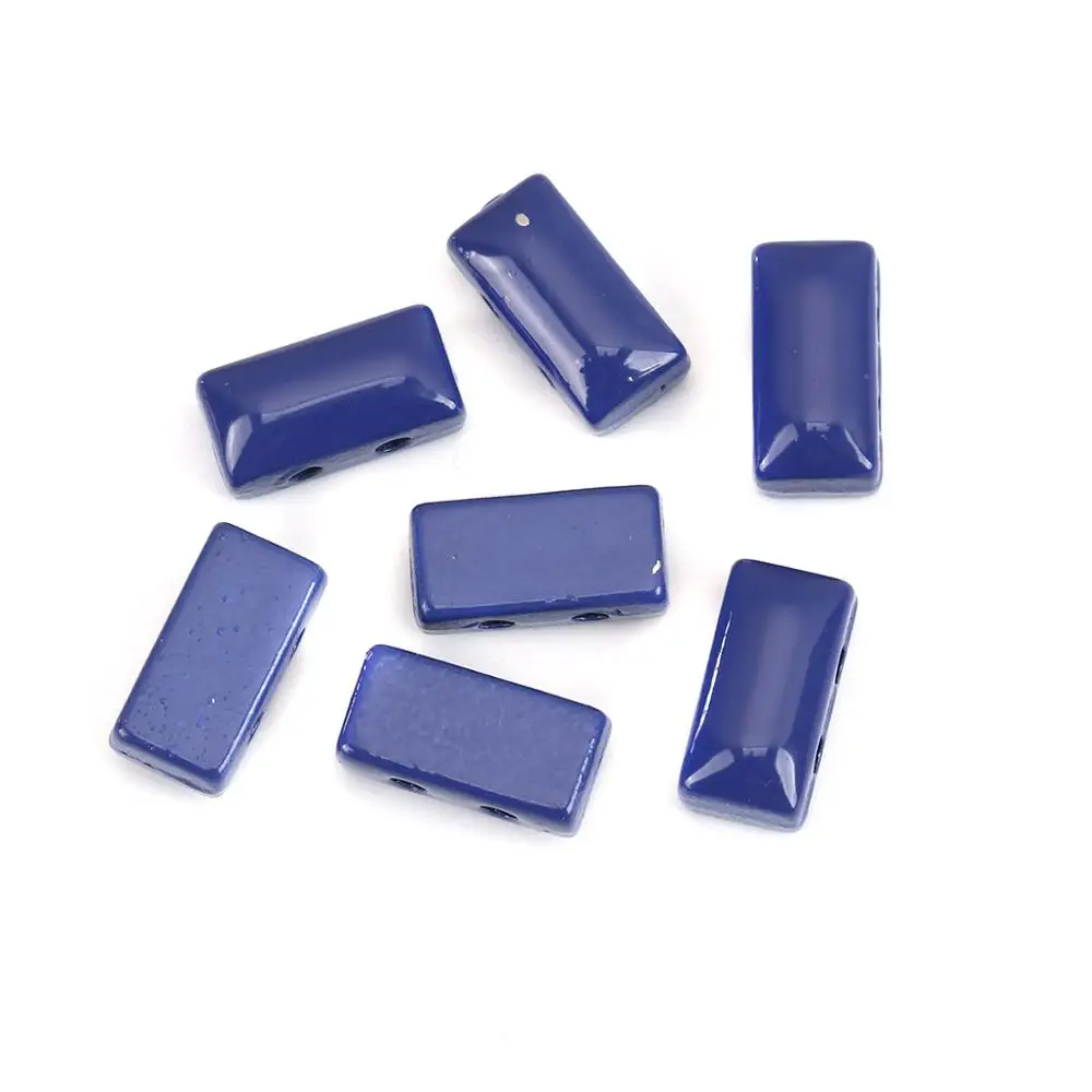 DoreenBeads Fashion Zinc Based Alloy Enamel Spacer Beads Two Holes Rectangle White Jewelry DIY Charms About 12mm x 6mm 10 PCs | Украшения и