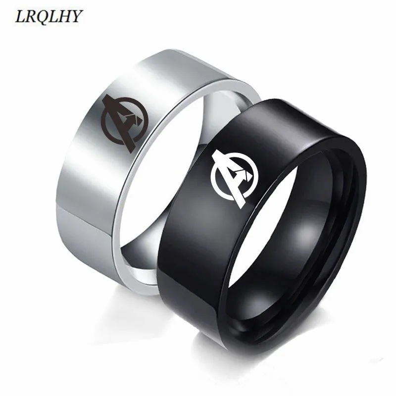 Модное кольцо Мстителей Marvel с аниме-символами, кольцо на палец, Трендовое простое титановое металлическое ювелирное изделие, милые модные подарки