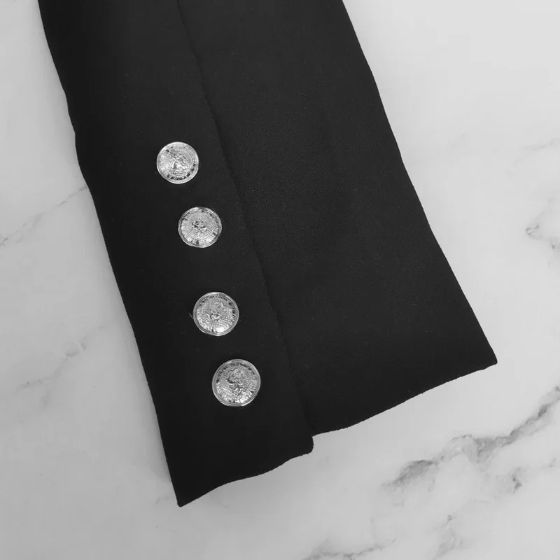 2019 осенний Новый женский черный маленький костюм Дамский модный приталенный Блейзер персонализированный двубортный Повседневная куртка
