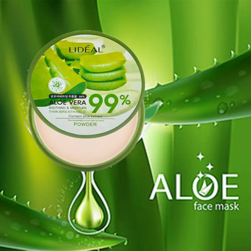 Waterproof 99% Aloe Vera Moisturizer Face Powder Smoothing Pressed Powder Breathable Makeup Concealer Brighten Foundation pressed powder foundation,concealer powder,face powder,compact powder