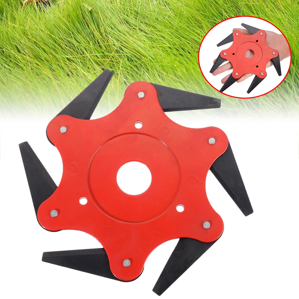 6 Blades Grass Trimmer Head 65MnBrush Cutter Weed Brush Cutting Head Easy Cutting Garden Power Tool Accessories