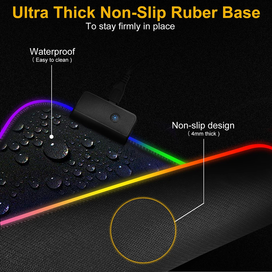 Cheap RGB Gaming Mouse Pad Large Mouse Pad Gamer Led Computer Mousepad Big  Mouse Mat with Backlight Carpet For keyboard Desk Mat Mause