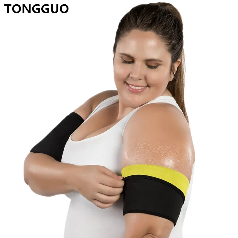 

2020 Neoprene Shapers Arms Sleeves Women Weight Loss Slimming Arm Warmers Sauna Sweat 1 Pair Sport Fitness New Slimmer Trimmer