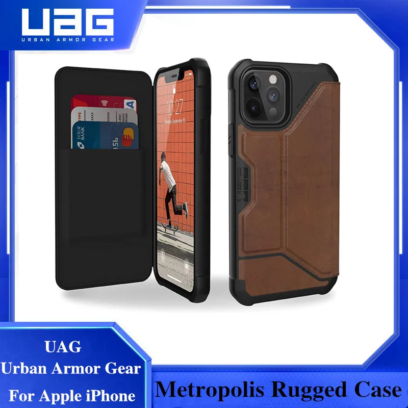 Urban Armor Gear (UAG) Metropolis Rugged Case Flip Cover For iPhone 13 12 Mini 11 Pro Xs Max SE2 7 8 Plus Nylon Phone | Мобильные