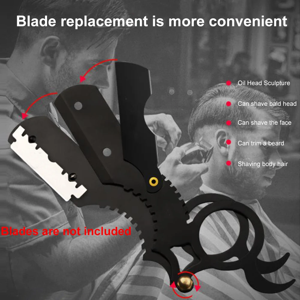 Прямая стальная Парикмахерская бритва складной нож для бритья без лезвия ручной инструмент для бритья для мужчин удаление волос парикмахерская стрижка