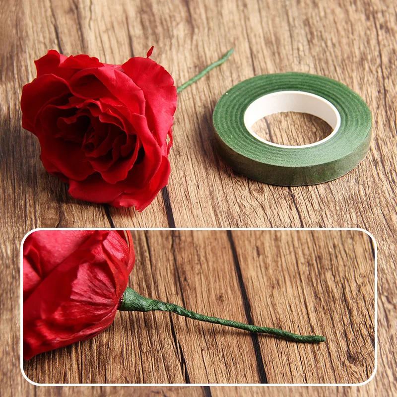 20pcs 15/25/40cm Artificial Flower Stem Iron Wire Stem DIY Paper Flower Stub Accessory Green Floral Tape Rose Stems Craft Decor images - 6