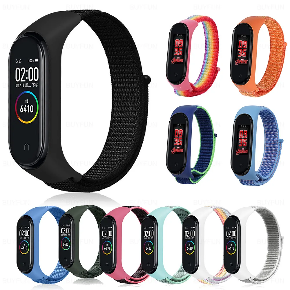Nylon Loop Wrist Strap For Xiaomi Mi Band 6 5 Watch Bracelet On My Miband 3 4 Band3 Band4 Band5 Band6 Anti-sweat Wristband | Электроника