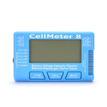 

CellMeter 8 Multifunctional Digital Power Servo Tester 2S-8S For Li-Po,Li-lon,Li-Fe,NiCd,NiMH RC Airplane Spare Parts