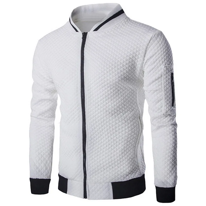 CYSINCOS мужская куртка на молнии, повседневная куртка, осень, тренд, белые модные мужские куртки, одежда - Цвет: White B
