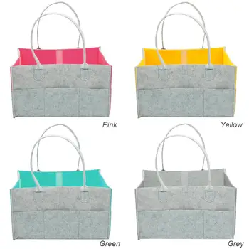 

Multi-function Baby Diaper Bag Felt Nappy Storage Basket Maternity Handbag