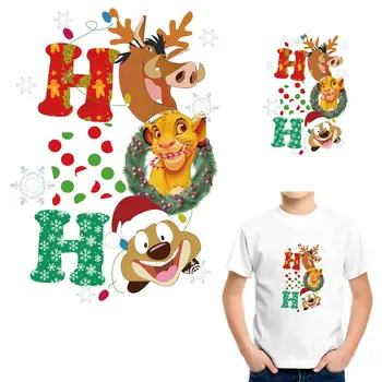 

Simba King Lion Thermal Patches Iron On Transfer DIY Washable Kid T-shirt Hooides Heat Transfer Clothes Sticker Christmas Gift