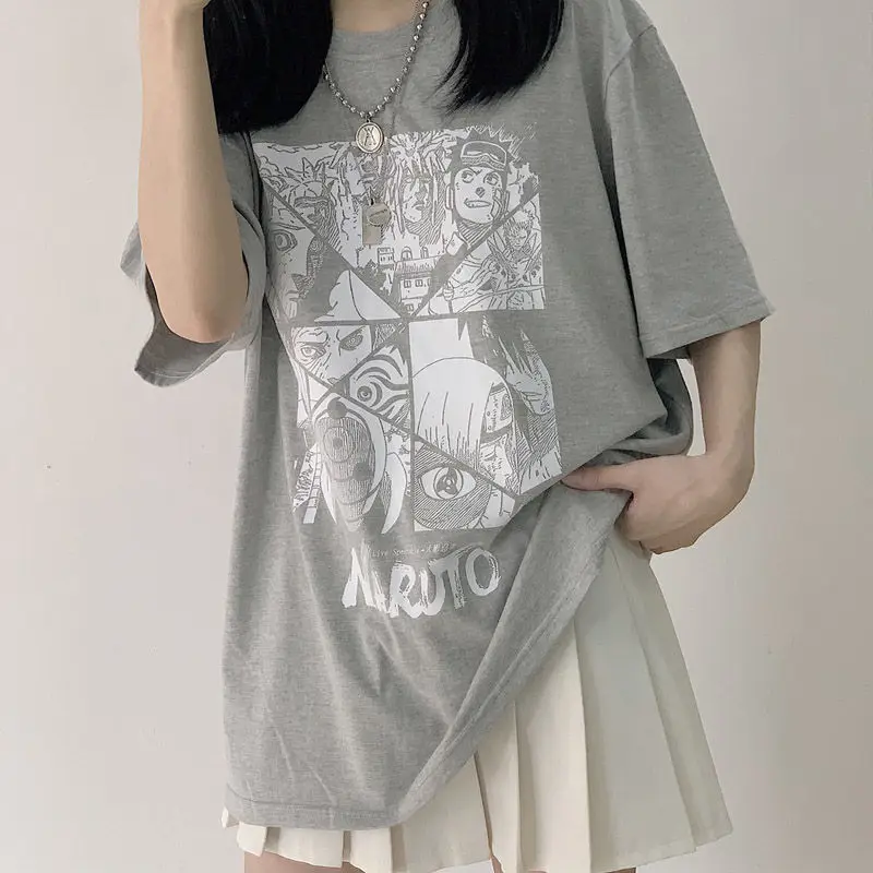 y2k top aesthetic vintage femme t-shirts korean style oversized t shirt clothes Woman cotton tshirts harajuku Naruto ropa mujer