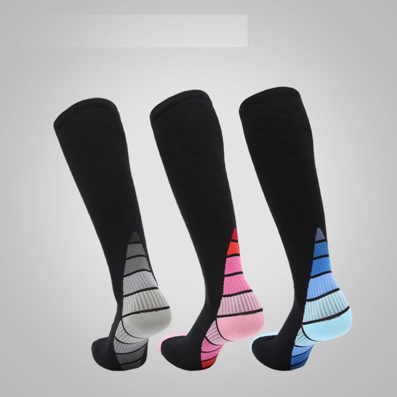 

3pairs Gradient Color Running Compression Socks Riding Stockings Men Women Marathon Running Leggings Compression Sock Calf Socks